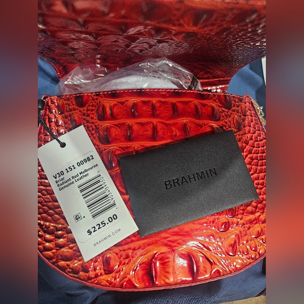 Brahmin Briar Radiant Red Melbourne Crossbody Bag - NWT - Picture 9 of 11